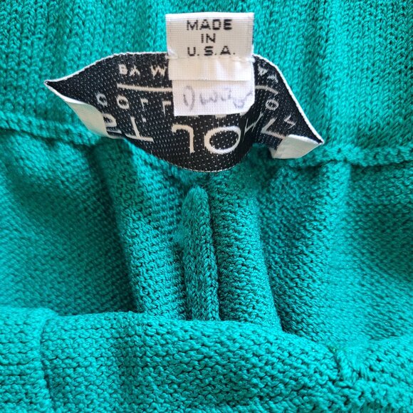 St. John Collection Santana Knit Green Pants Pockets Pleated Front Size 8 - Picture 8 of 9